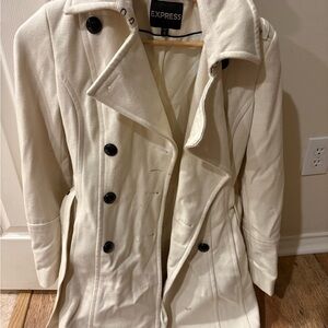 Express Women's Ivory Trench Coat